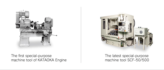 The first special-purpose machine tool of KATAOKA Engine The latest special-purpose machine tool SCF-50/500