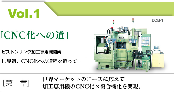 Vol.1「CNC化への道」［第一章］世界マーケットのニーズに応えて 加工専用機のCNC化×複合機化を実現。